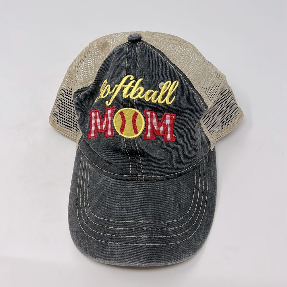 Softball Mom Distressed Baseball Cap Excellent Condition